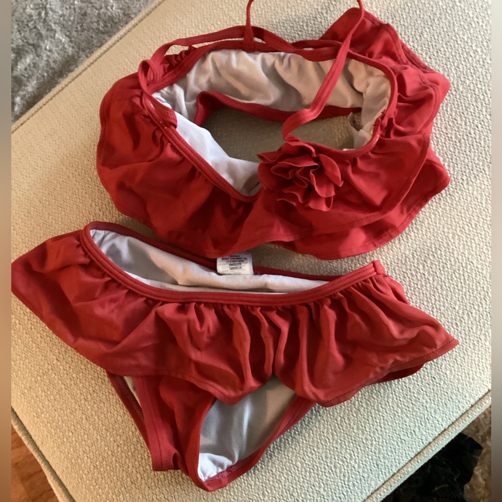 Janie and Jack red ruffle 2 piece swimsuit size 4